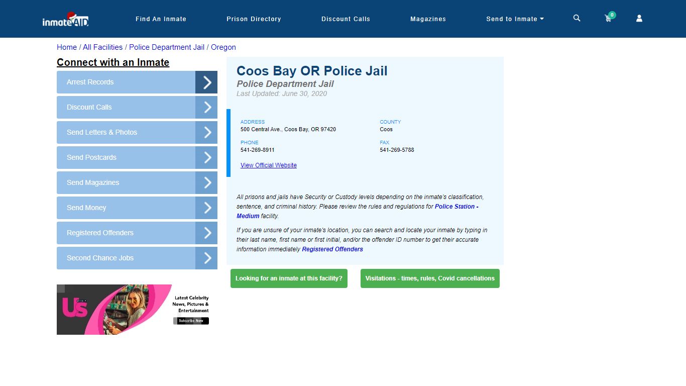 Coos Bay OR Police Jail & Inmate Search - Coos Bay, OR